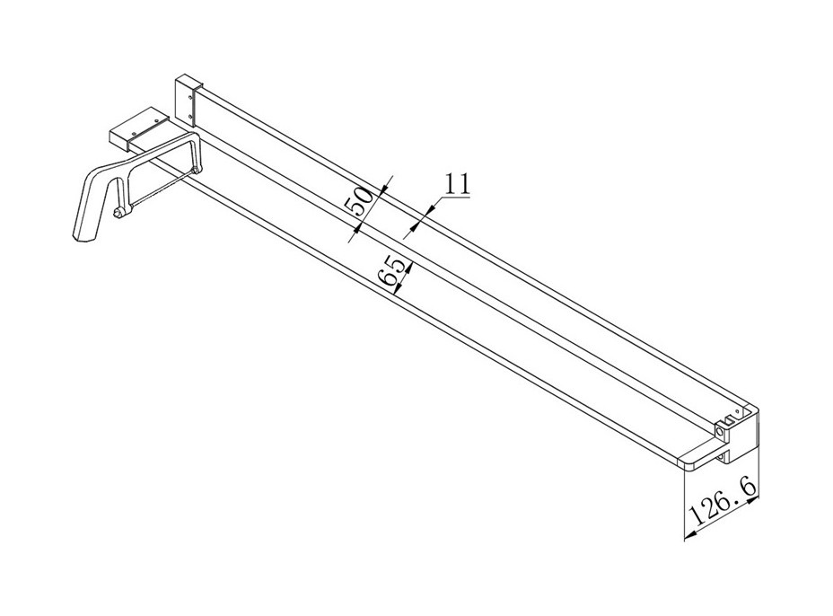 Polička k WALK IN, 120 cm, černý ALU