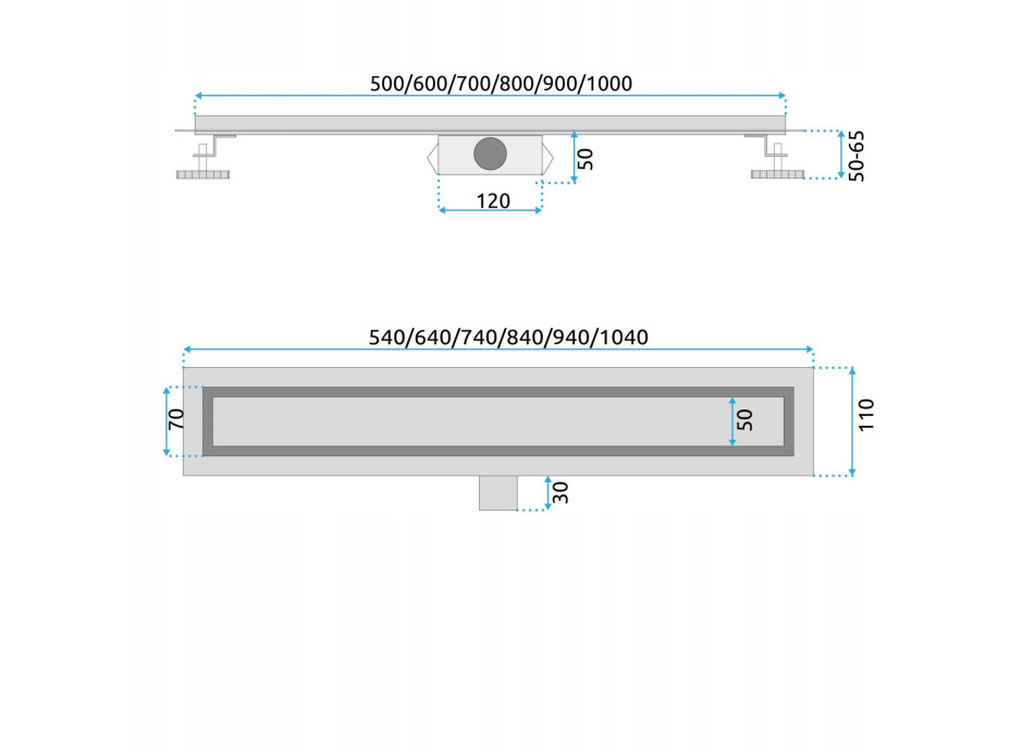 Odtokový sprchový žlab REA NEOX - inox