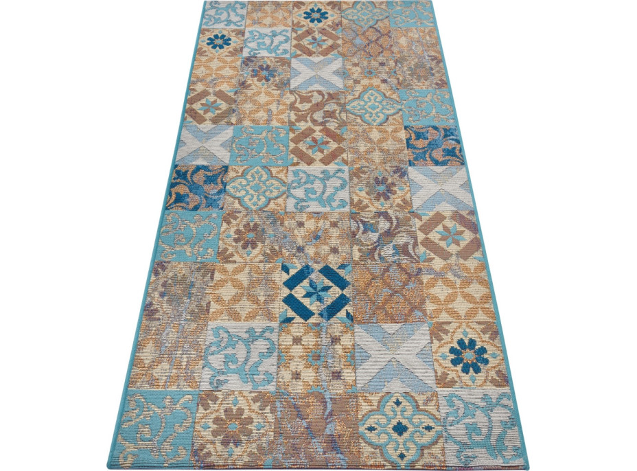 Běhoun Cappuccino 105880 Mosaik Blue Multicolored