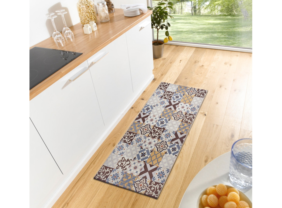 Běhoun Cappuccino 105881 Mosaik Brown Multicolored