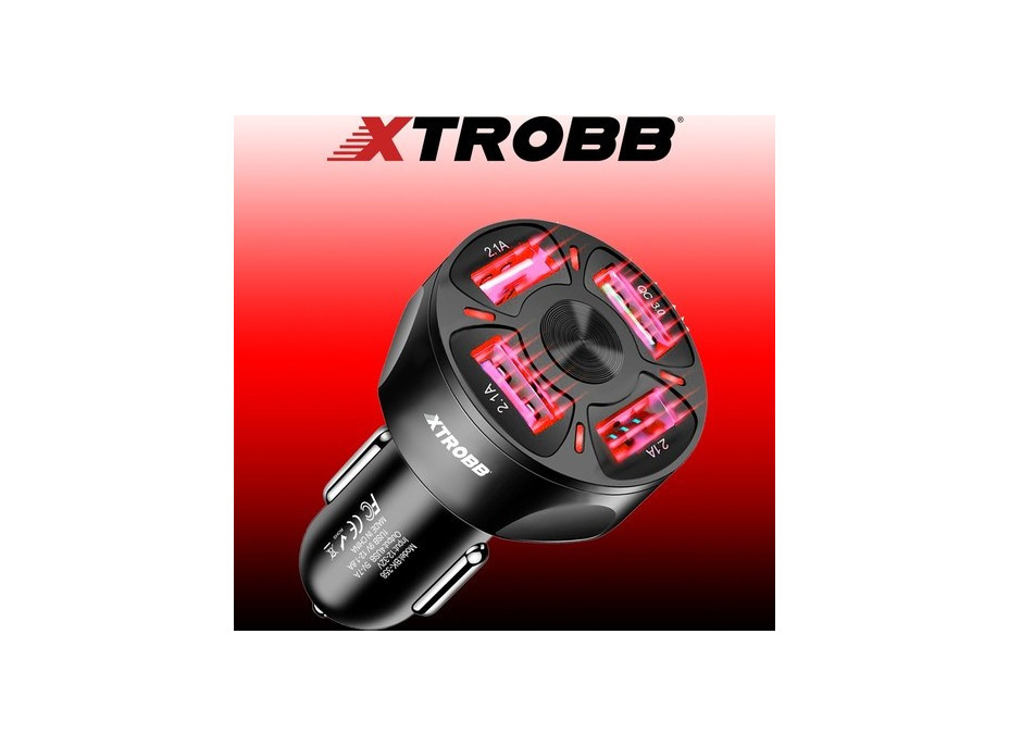 4x USB nabíječka do auta + kabel Xtrobb 19907