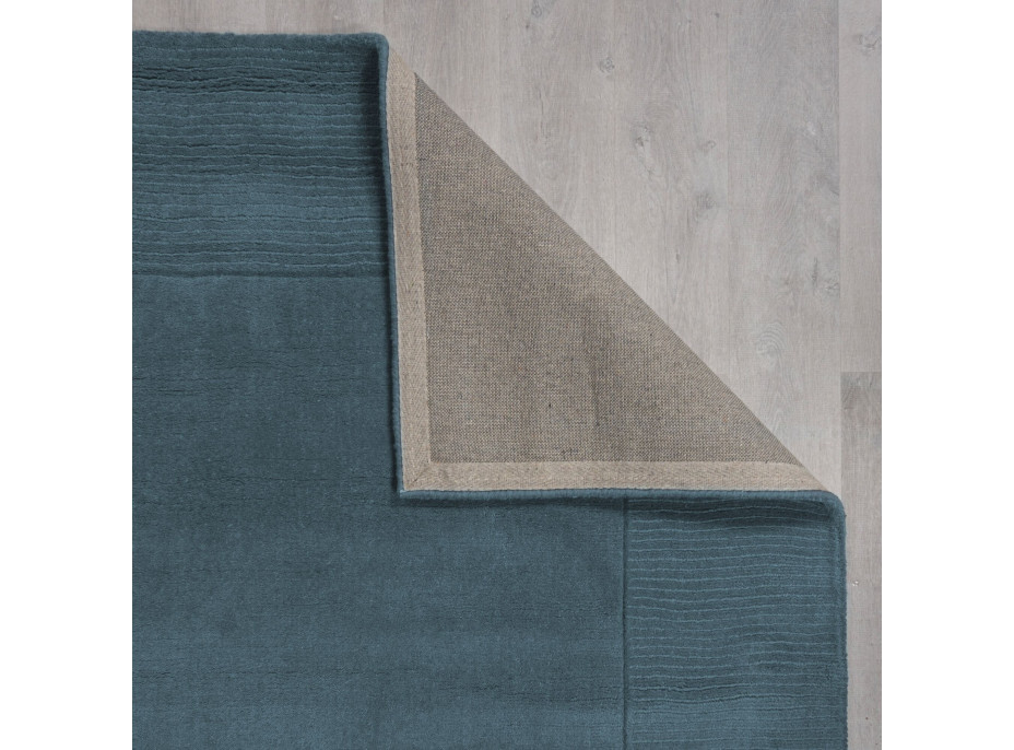 Kusový ručně tkaný koberec Tuscany Textured Wool Border Blue