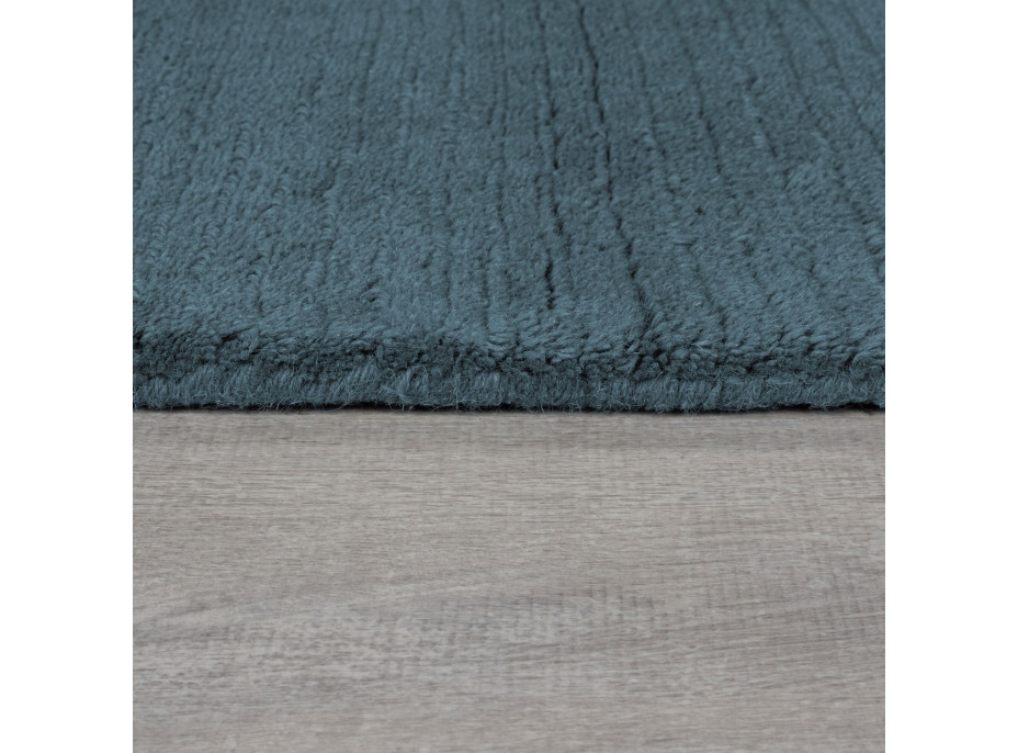 Kusový ručně tkaný koberec Tuscany Textured Wool Border Blue