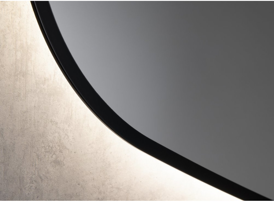 Sapho ELENA zrcadlo s LED podsvícením 20W, 68x96cm, černá mat 30574CI