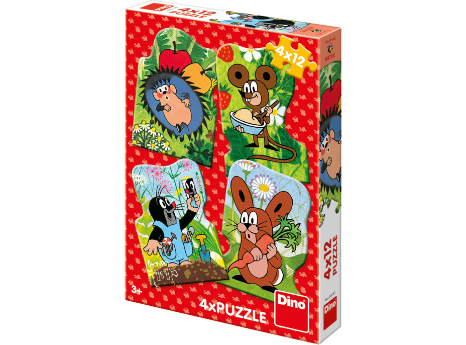 Dino Puzzle Krteček 4x12 dílků