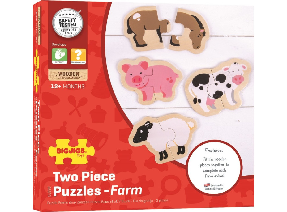 Bigjigs Toys Easy puzzle Zvířátka z farmy