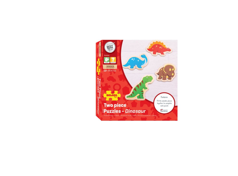 Bigjigs Toys Dřevěné puzzle dinosauři