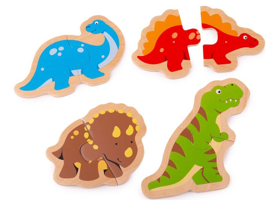 Bigjigs Toys Dřevěné puzzle dinosauři