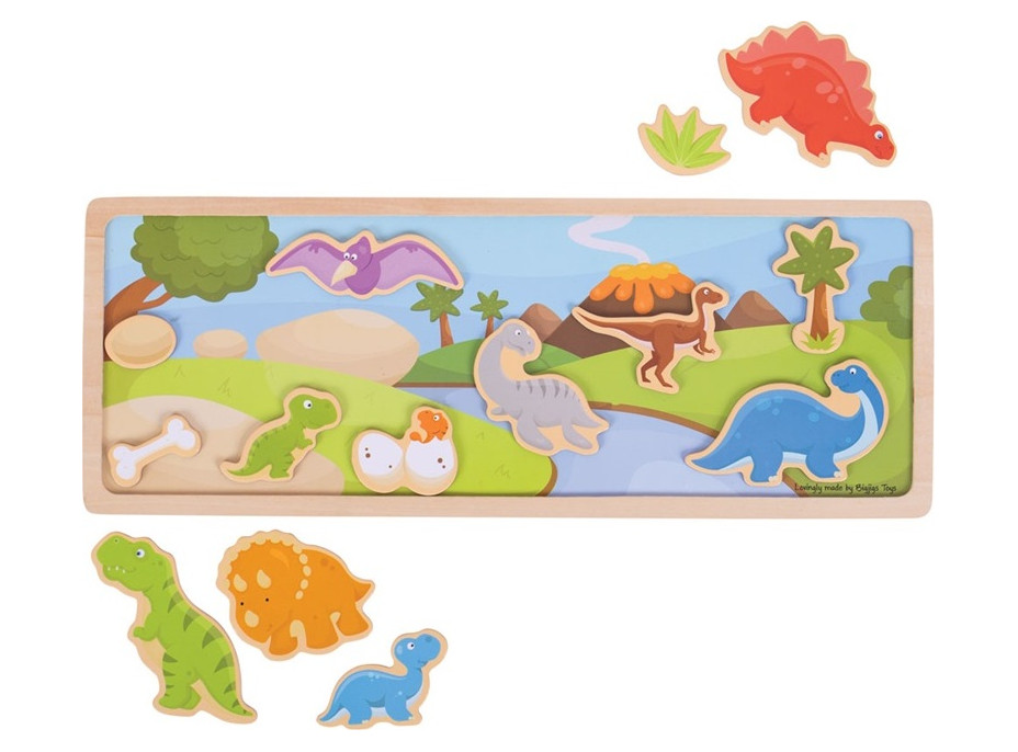 Bigjigs Toys magnetické puzzle dinosauři