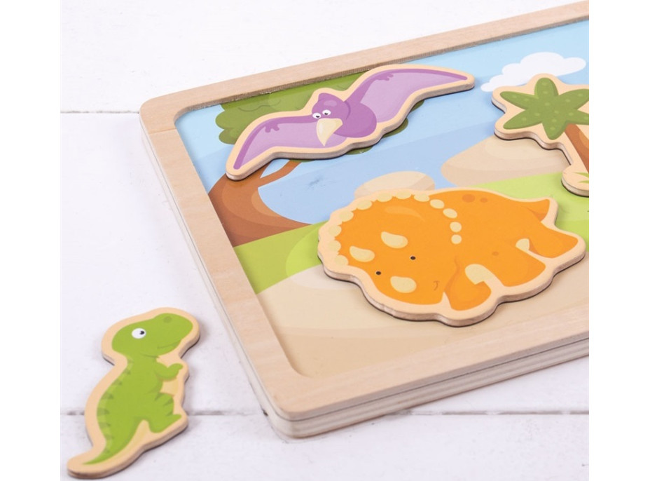 Bigjigs Toys magnetické puzzle dinosauři