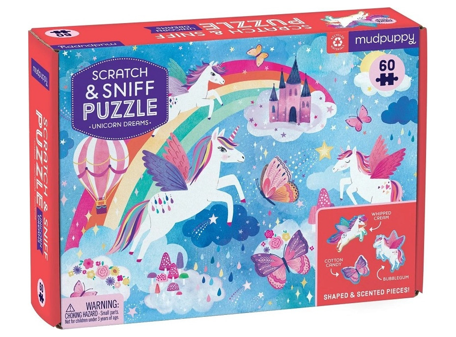 Mudpuppy Puzzle Sny jednorožců s vůní 60 dílků