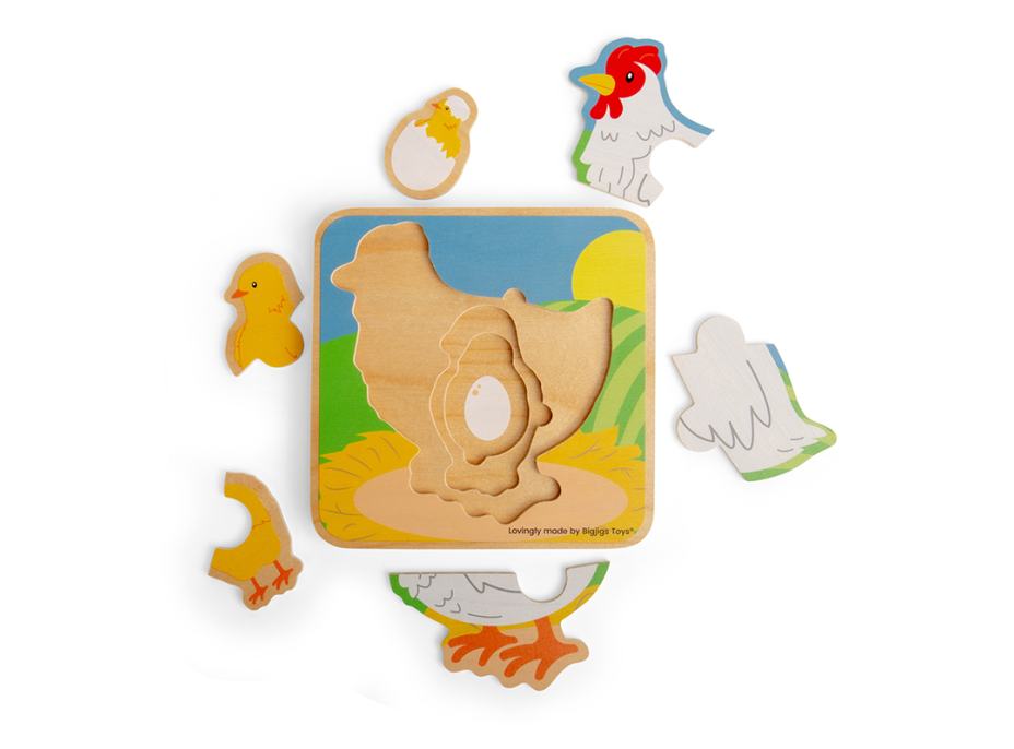 Bigjigs Toys Puzzle Životní cyklus slepice