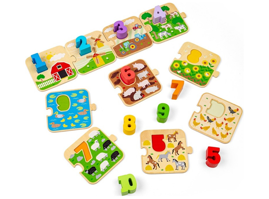 Bigjigs Toys Puzzle s obrázky a čísly