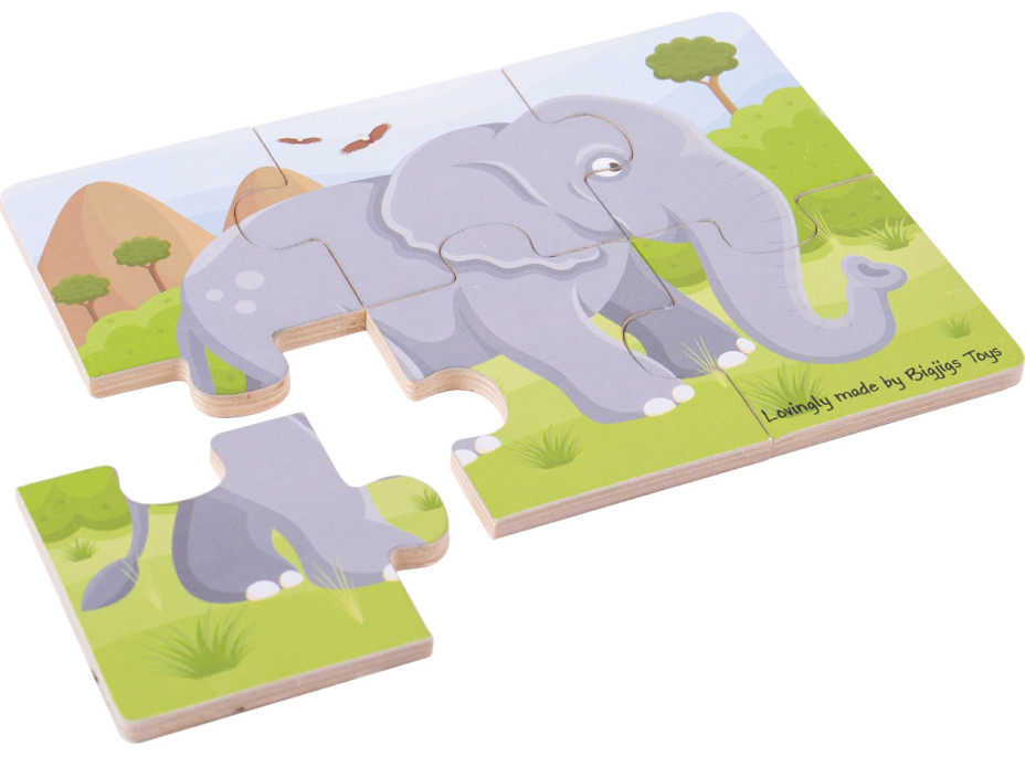 Bigjigs Toys Puzzle 3v1 safari zvířátka