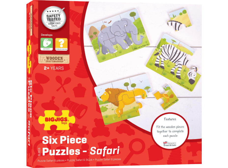 Bigjigs Toys Puzzle 3v1 safari zvířátka