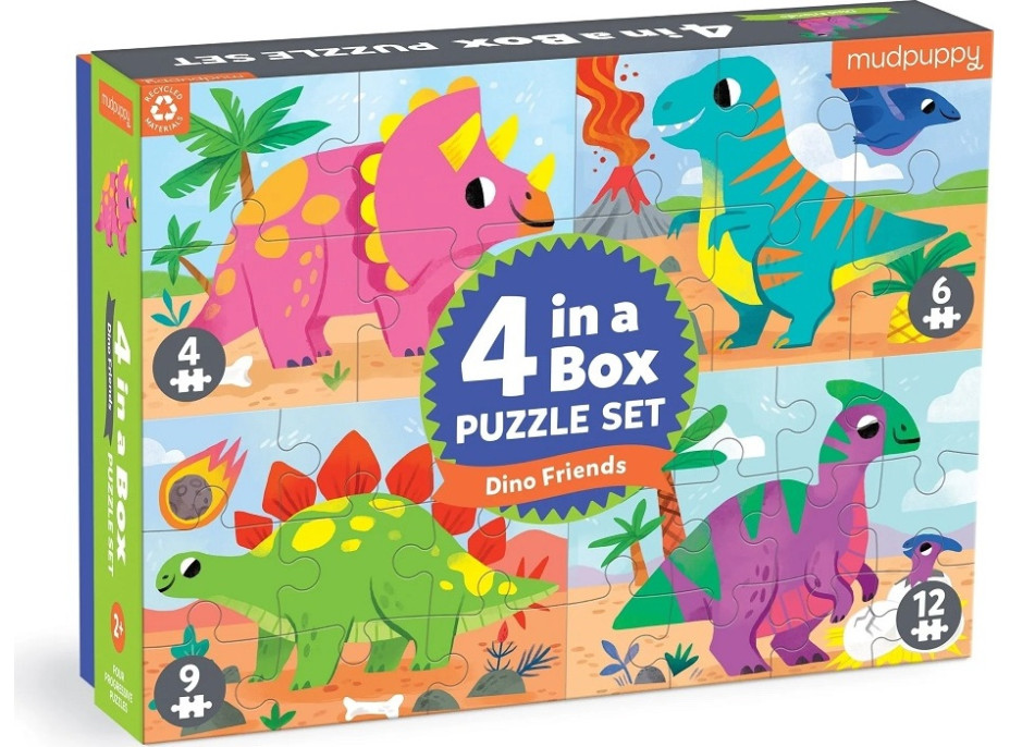 Mudpuppy Puzzle Dinosauři sada 4 v 1