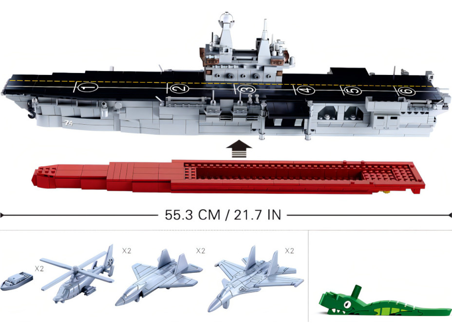 Sluban Model Bricks M38-B0699 Letadlová loď 1:450