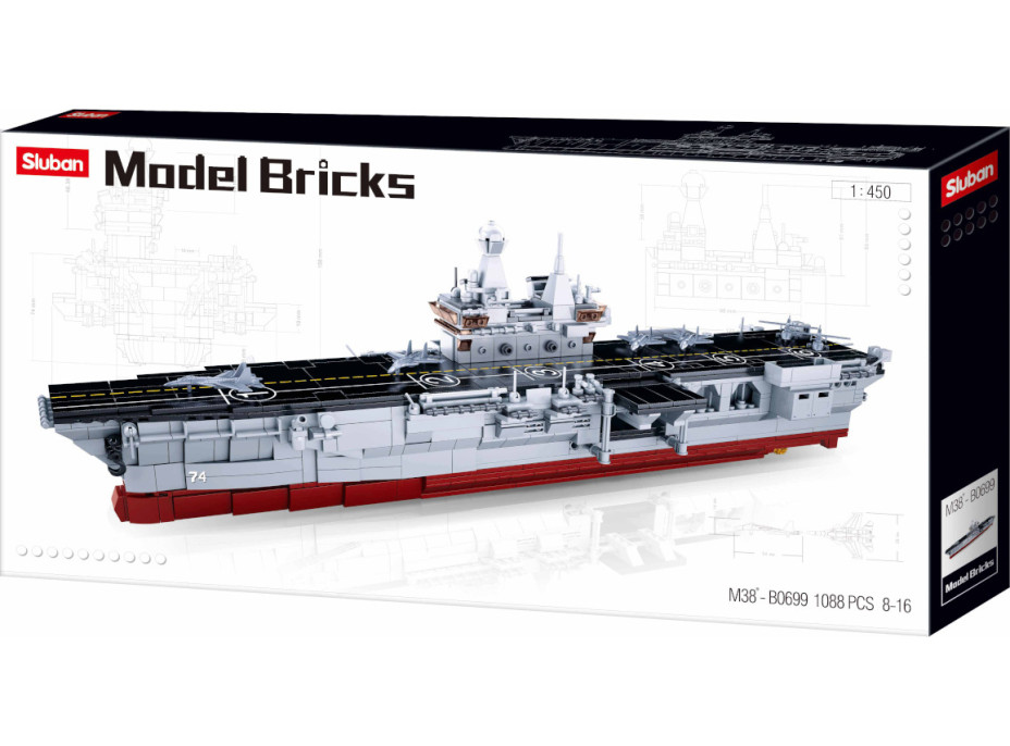 Sluban Model Bricks M38-B0699 Letadlová loď 1:450