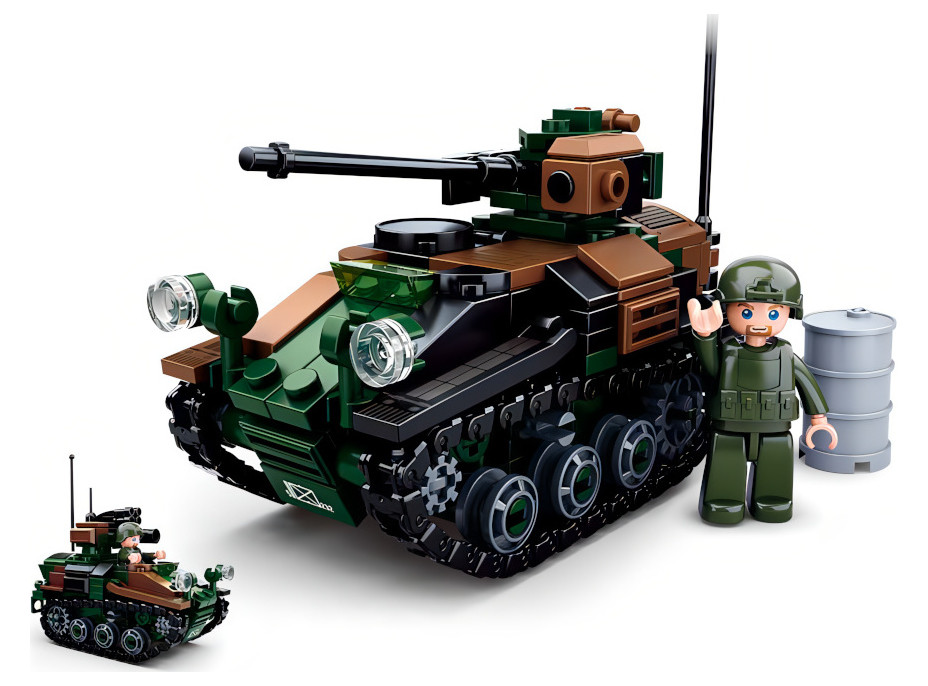 Sluban Model Bricks M38-B0750 Malý tank Wiesel AWC 2v1