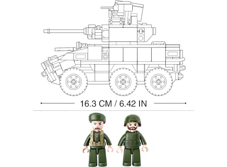 Sluban Model Bricks M38-B0753 Obrněné bojové vozidlo 6x6 EBRC Jaguar