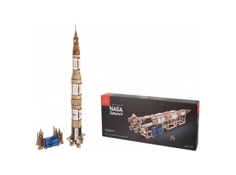 Ugears 3D dřevěné mechanické puzzle NASA, Saturn V