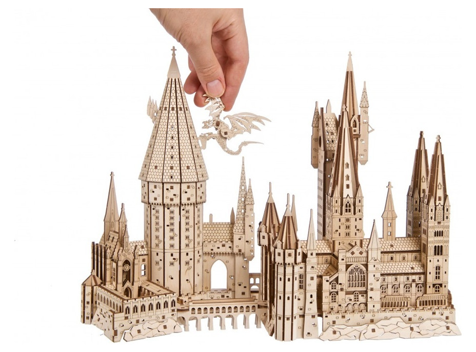 Ugears 3D dřevěné mechanické puzzle Hrad Bradavice, Harry Potter