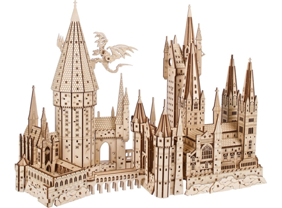 Ugears 3D dřevěné mechanické puzzle Hrad Bradavice, Harry Potter