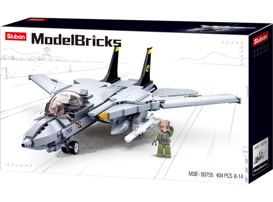 Sluban Model Bricks M38-B0755 Stíhací letoun F-14 Tomcat