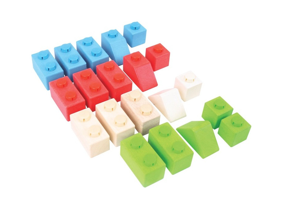 Bigjigs Baby Dřevěné Spojkostky Primary set