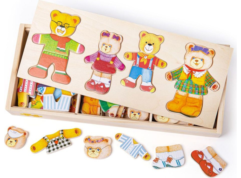 Bigjigs Toys Oblékací puzzle Medvědí rodinka