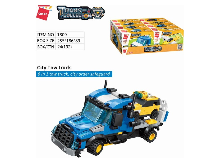 Qman City Tow Truck 1809 komplet 8v1