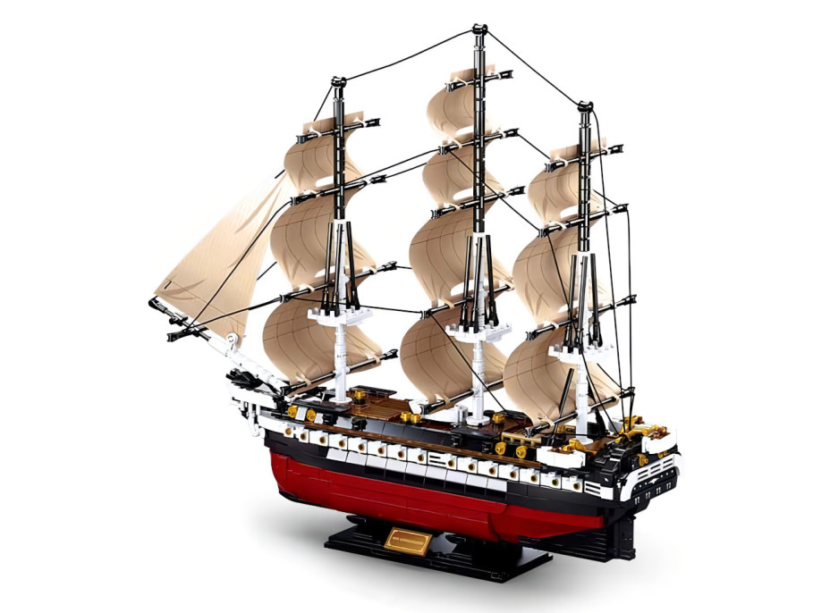 Sluban Model Bricks M38-B0836 Fregata USS Constitution plachetní válečná loď