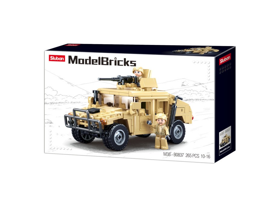 Sluban Army Model Bricks M38-B0837 Hummer bojový off road