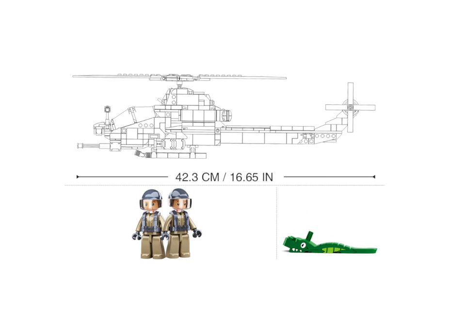 Sluban Army Model Bricks M38-B0838 Bitevní helikoptéra AH-1Z Viper