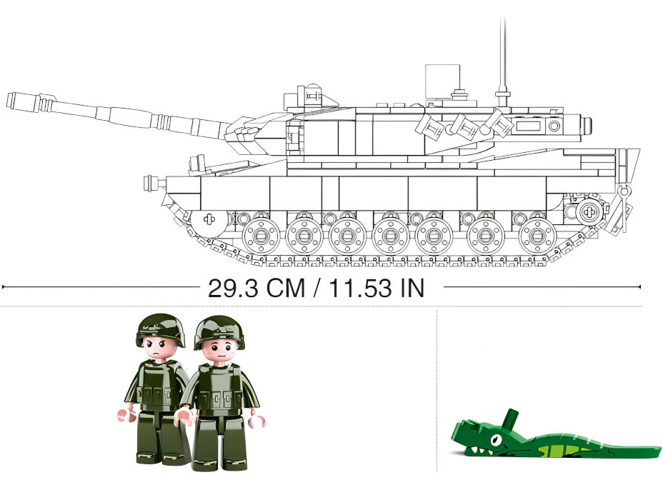 Sluban Model Bricks M38-B0839 Německý bitevní tank Leopard 2A5