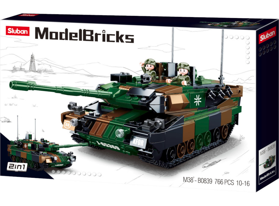 Sluban Model Bricks M38-B0839 Německý bitevní tank Leopard 2A5