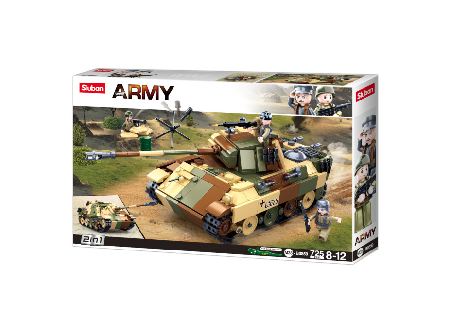 Sluban Army N38-B0859 Maskovaný tank střední 2v1