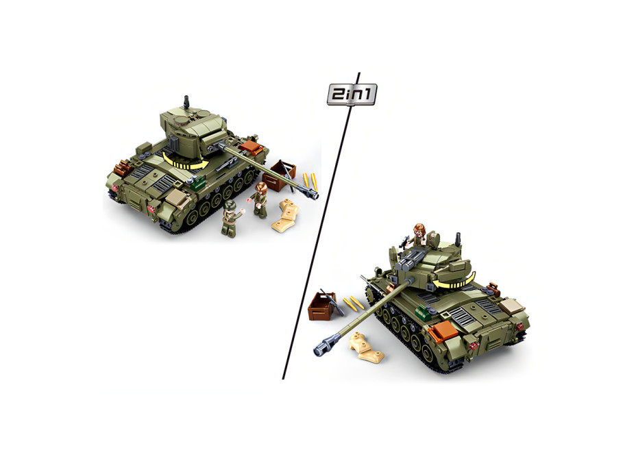 Sluban Army N38-B0860 Střední tank 2v1 a protiletecké dělo