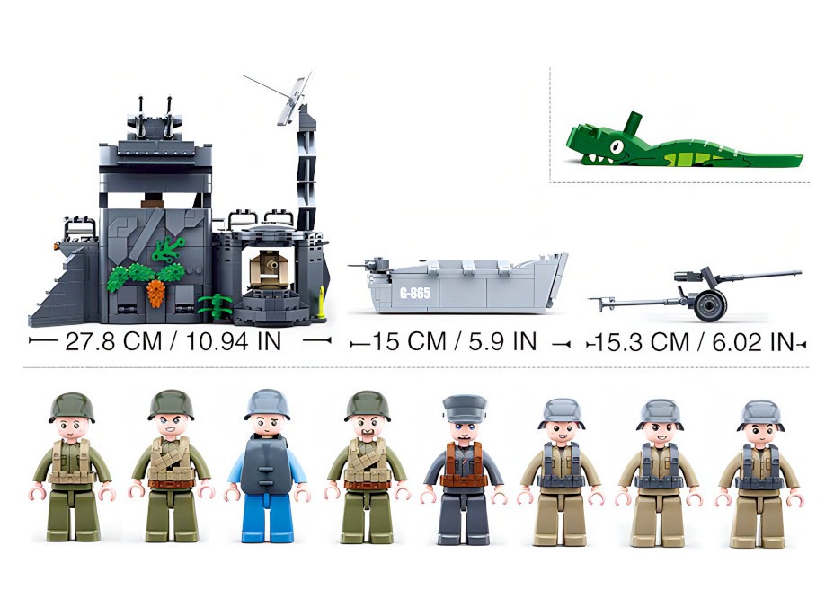 Sluban Army WW2 M38-B0861 Bunkr v dunách