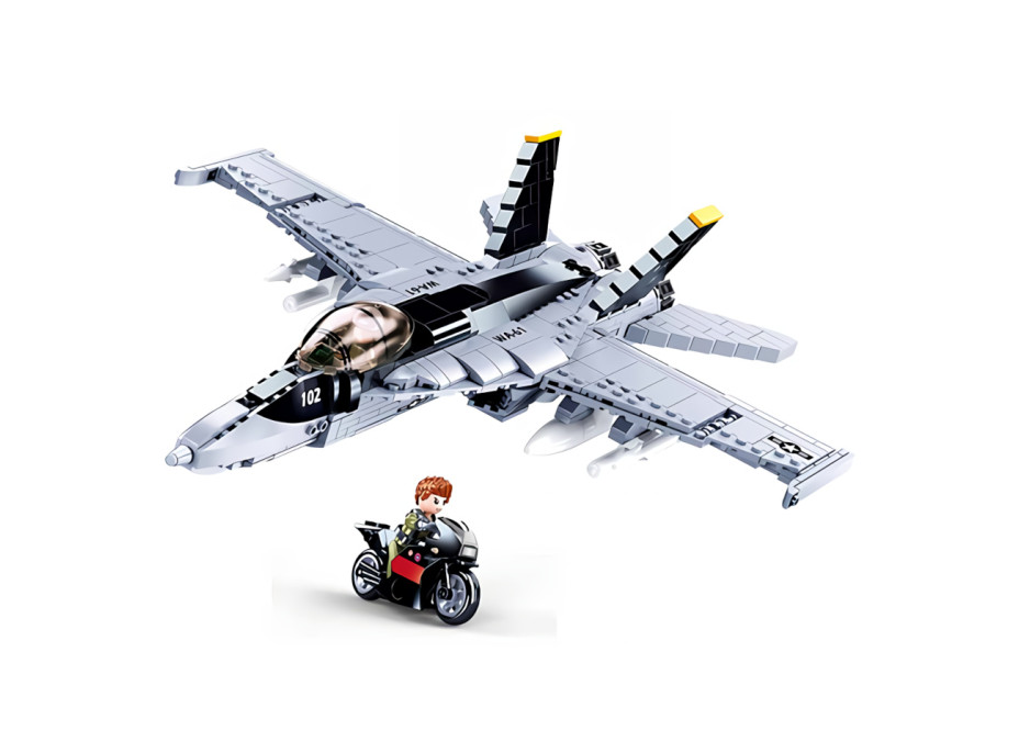 Sluban Model Bricks M38-B0928 Stíhačka F/A-18 Super Bumblebee