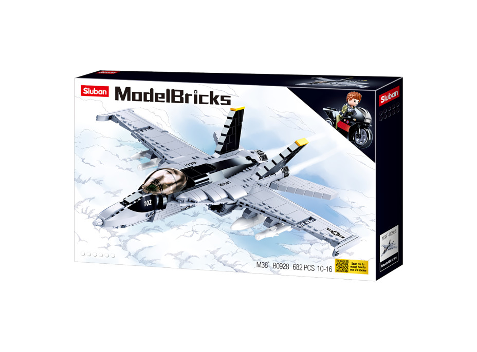 Sluban Model Bricks M38-B0928 Stíhačka F/A-18 Super Bumblebee