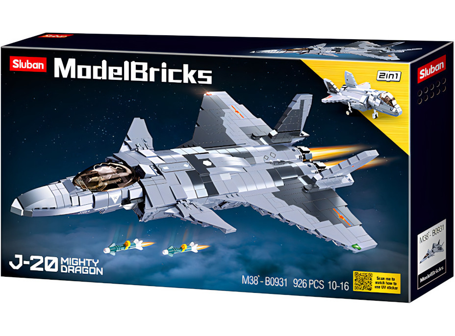 Sluban Model Bricks M38-B0931 Stíhací letoun Chengdu J-20