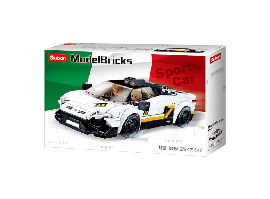 Sluban Model Bricks M38-B0957 Bílý italský sporťák