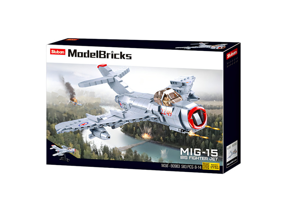 Sluban Model Bricks M38-B0983 Proudový stíhací letoun MiG-15