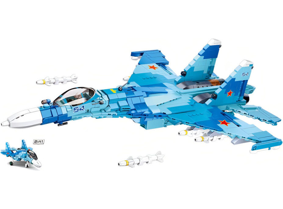 Sluban Model Bricks M38-B0985 Stíhací letoun Su-27 2v1