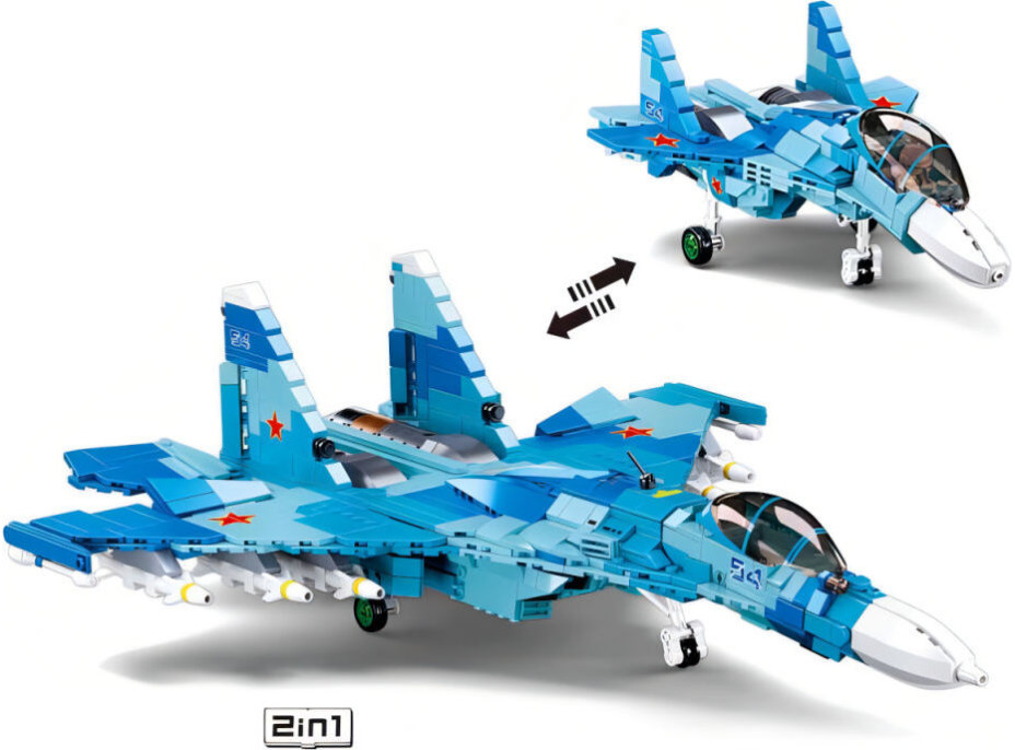 Sluban Model Bricks M38-B0985 Stíhací letoun Su-27 2v1