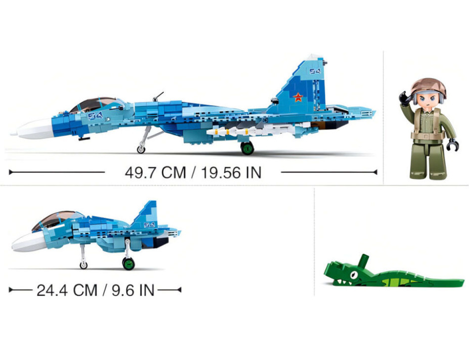 Sluban Model Bricks M38-B0985 Stíhací letoun Su-27 2v1