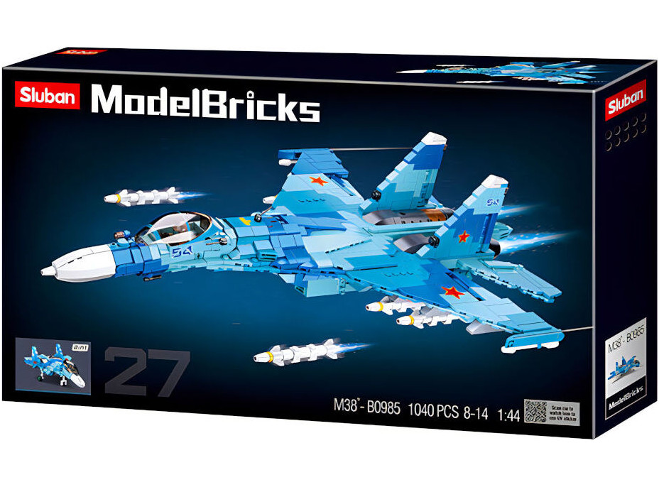 Sluban Model Bricks M38-B0985 Stíhací letoun Su-27 2v1