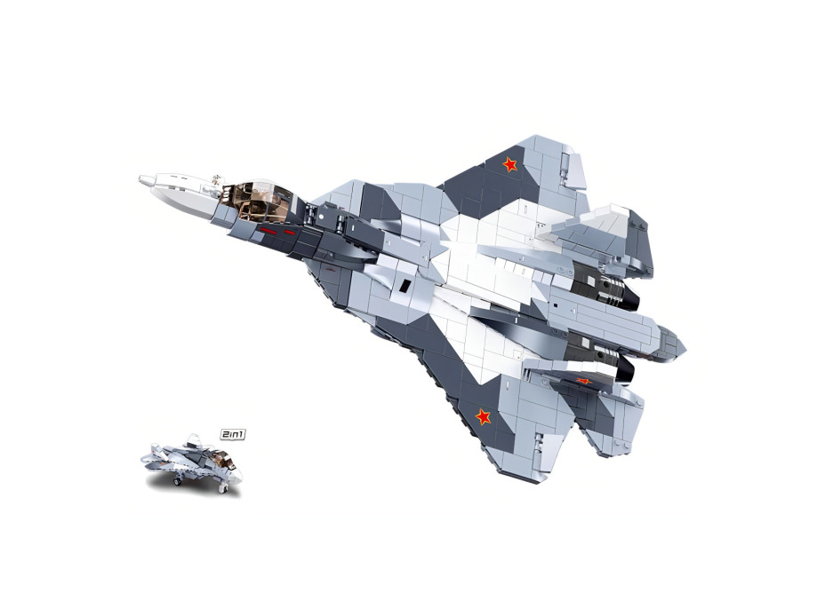 Sluban Model Bricks M38-B0986 Proudový stíhací letoun Su-57 2 v 1