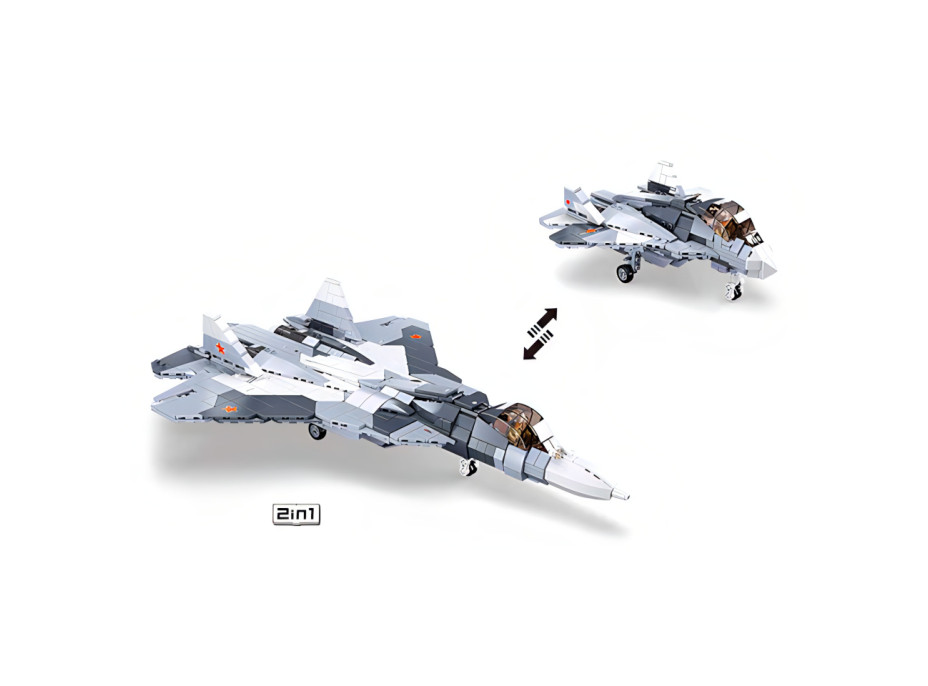 Sluban Model Bricks M38-B0986 Proudový stíhací letoun Su-57 2 v 1